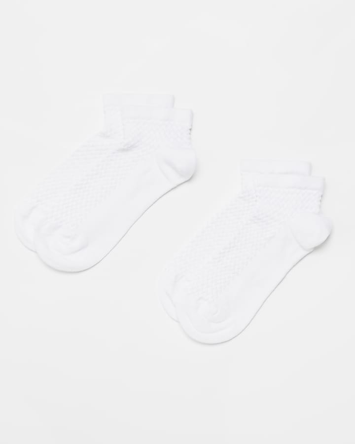 White textured trainer socks multipack