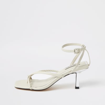 river island white heeled sandals
