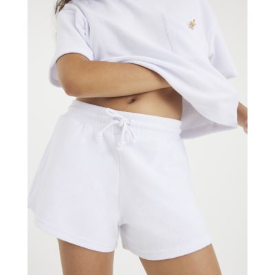 White Towelling Shorts