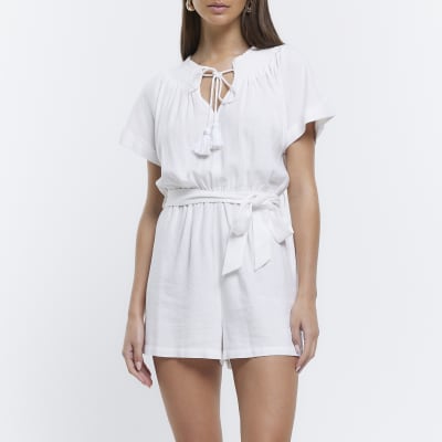 White Trim detail playsuit