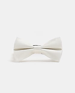 White Twill Silk Bow tie