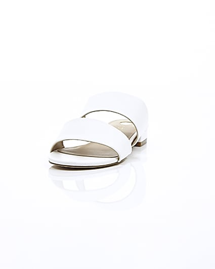 360 degree animation of product White two strap mules frame-2