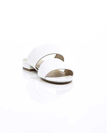 360 degree animation of product White two strap mules frame-5