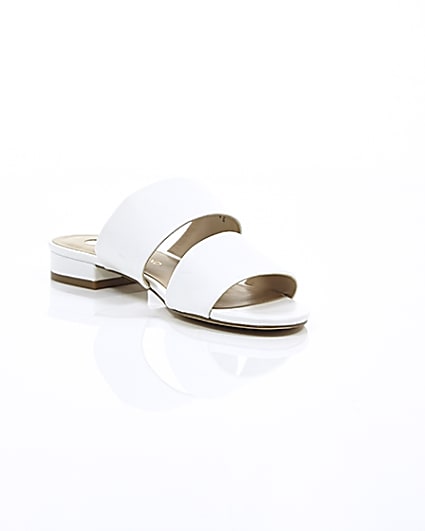 360 degree animation of product White two strap mules frame-6