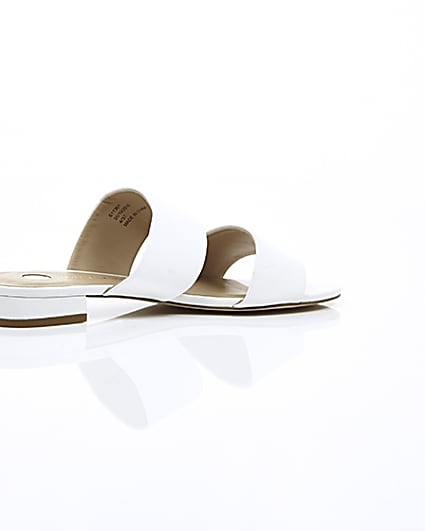 360 degree animation of product White two strap mules frame-11
