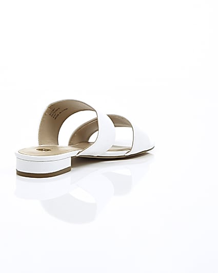 360 degree animation of product White two strap mules frame-13