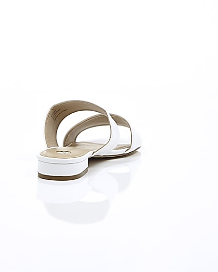 360 degree animation of product White two strap mules frame-14