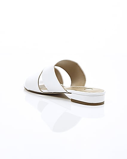 360 degree animation of product White two strap mules frame-18