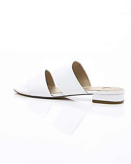 360 degree animation of product White two strap mules frame-20