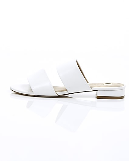 360 degree animation of product White two strap mules frame-21