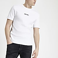 White ‘Undefined’ tape muscle fit T-shirt