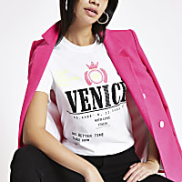 White ‘Venice’ sequin T-shirt