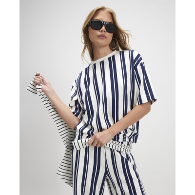 Vertical Stripe Premium Boxy T Shirt