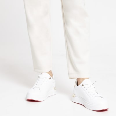 white wide fit trainers