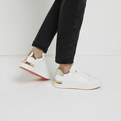 white wide trainers