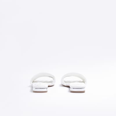 River island best sale white sliders