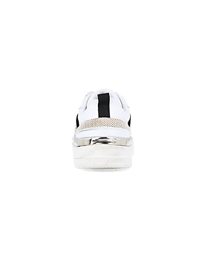 360 degree animation of product White wide fit RI branded trainers frame-9