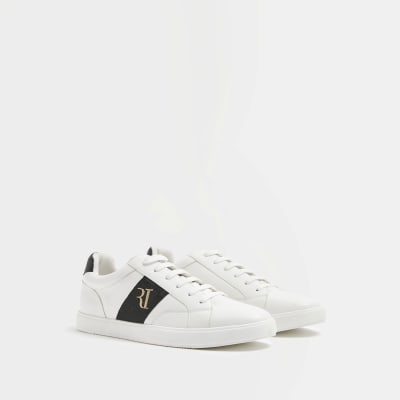 White Wide fit RI Stripe Trainers