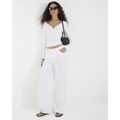 White Wide Leg Pyjama Jeans
