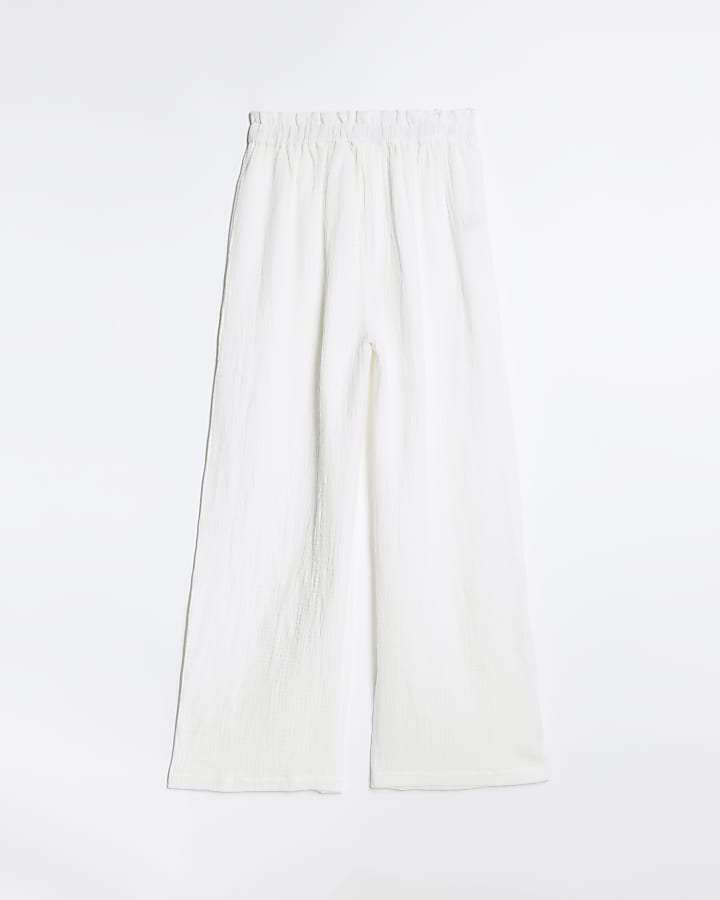 White wide leg trousers | River Island