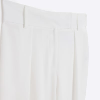 White wide leg trousers