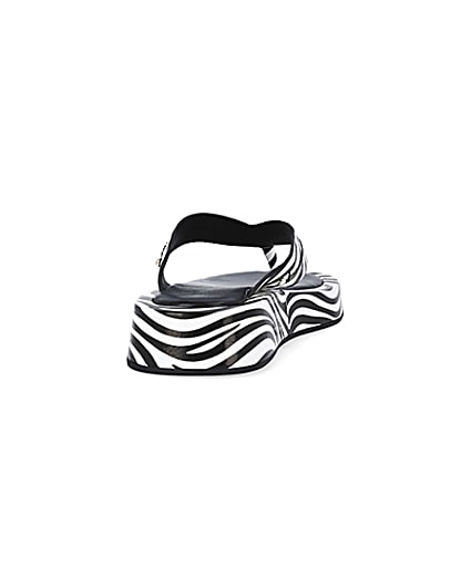 360 degree animation of product White zebra print flatform sandals frame-10