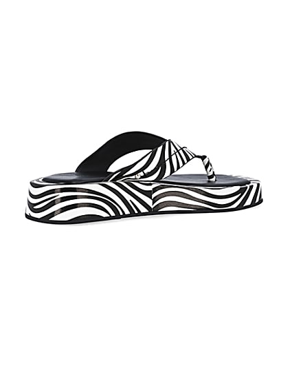 360 degree animation of product White zebra print flatform sandals frame-13
