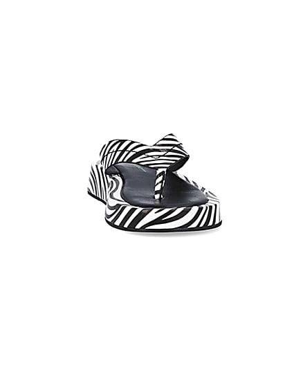 360 degree animation of product White zebra print flatform sandals frame-20