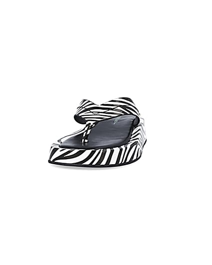 360 degree animation of product White zebra print flatform sandals frame-22