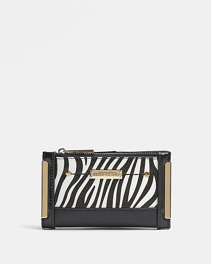 White zebra print purse
