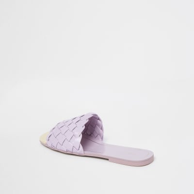 Wide fit purple vamp flat sandals
