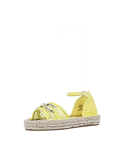 360 degree animation of product Wide fit yellow espadrille sandals frame-0