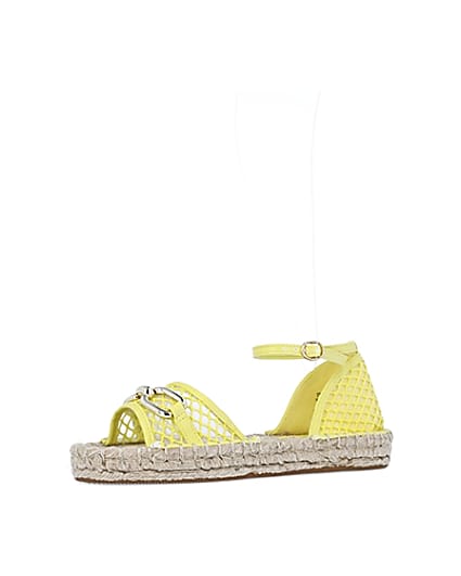 360 degree animation of product Wide fit yellow espadrille sandals frame-1