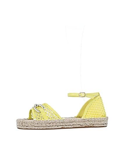 360 degree animation of product Wide fit yellow espadrille sandals frame-2