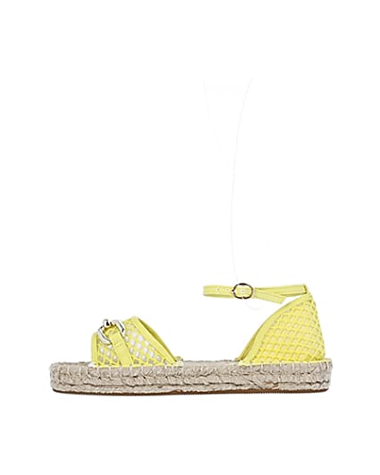 360 degree animation of product Wide fit yellow espadrille sandals frame-3