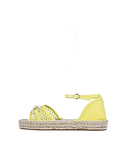 360 degree animation of product Wide fit yellow espadrille sandals frame-4