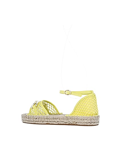 360 degree animation of product Wide fit yellow espadrille sandals frame-5