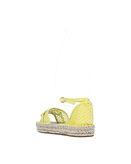 360 degree animation of product Wide fit yellow espadrille sandals frame-7