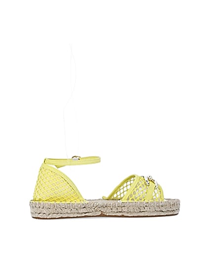 360 degree animation of product Wide fit yellow espadrille sandals frame-14