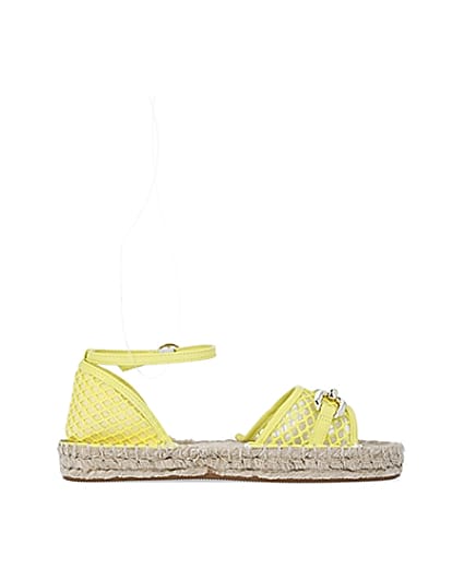 360 degree animation of product Wide fit yellow espadrille sandals frame-15