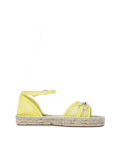360 degree animation of product Wide fit yellow espadrille sandals frame-16
