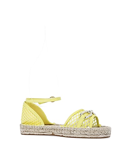 360 degree animation of product Wide fit yellow espadrille sandals frame-17