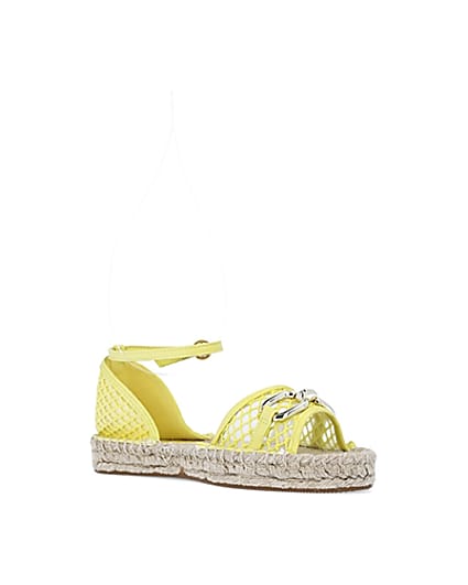 360 degree animation of product Wide fit yellow espadrille sandals frame-18