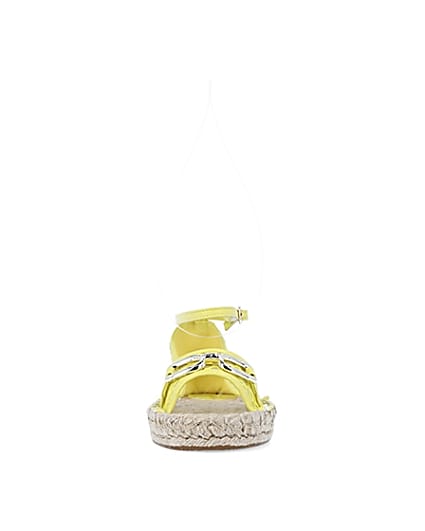 360 degree animation of product Wide fit yellow espadrille sandals frame-21
