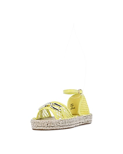 360 degree animation of product Wide fit yellow espadrille sandals frame-23