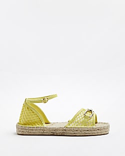 Wide fit yellow espadrille sandals