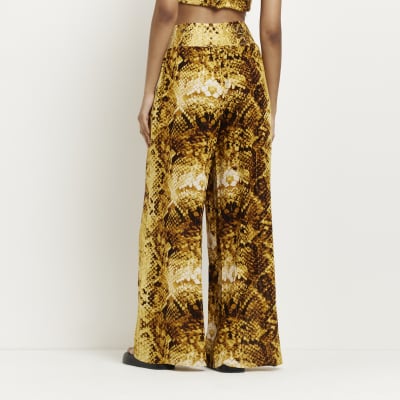 yellow palazzo trousers