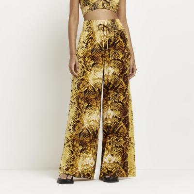 yellow palazzo trousers