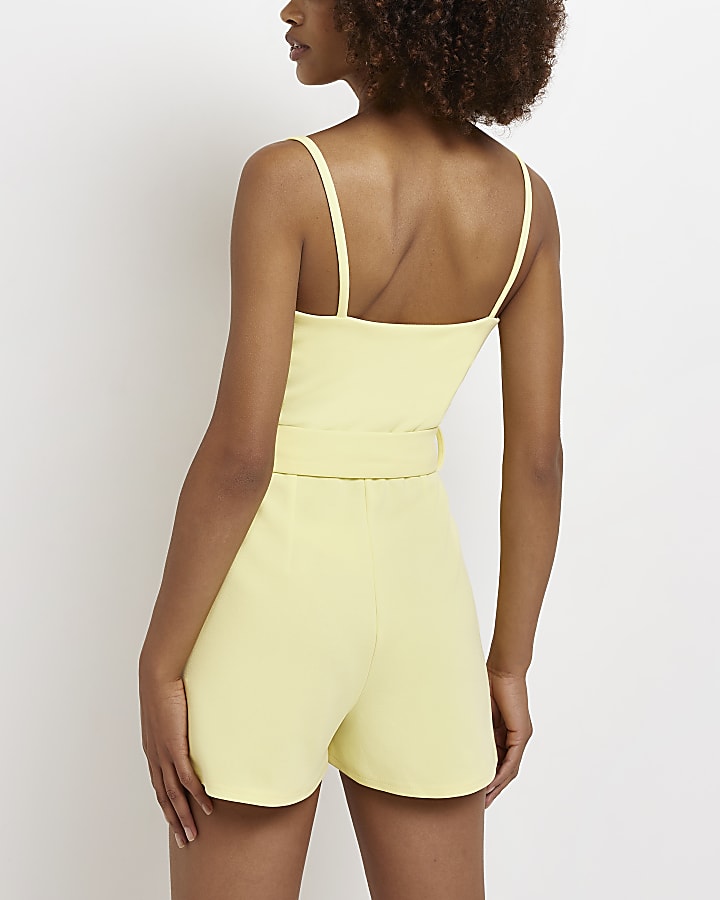 Yellow belted playsuit