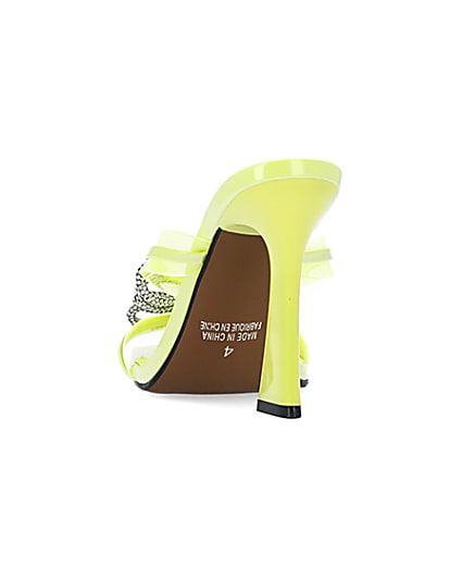 360 degree animation of product Yellow bow detail heeled mules frame-8